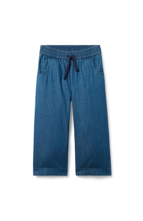 Chambray Wide Leg Pull-On Pant (Toddler)