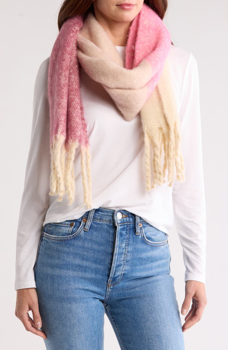 Lucky Brand Ombré Stripe Scarf, Main, color, 