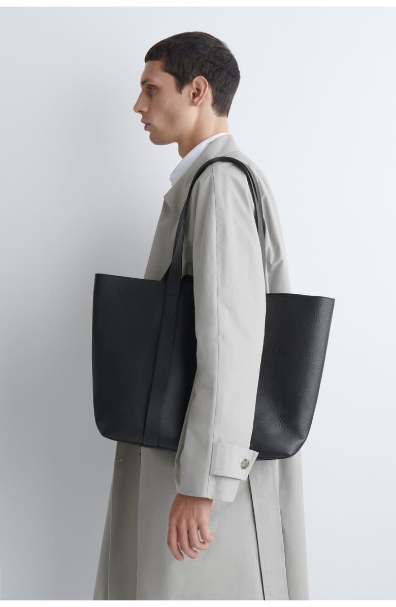 COS Tableau Tote Bag - Leather, Alternate, color, Black
