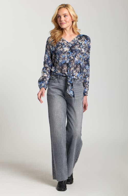 Apny Print Tie Front Top In Multi