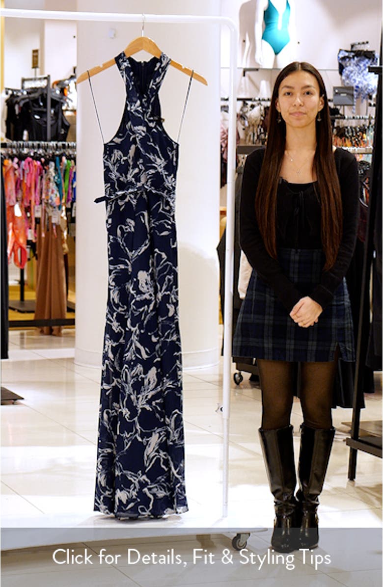 Lefora Floral Crinkle Georgette Maxi Dress, sales video thumbnail