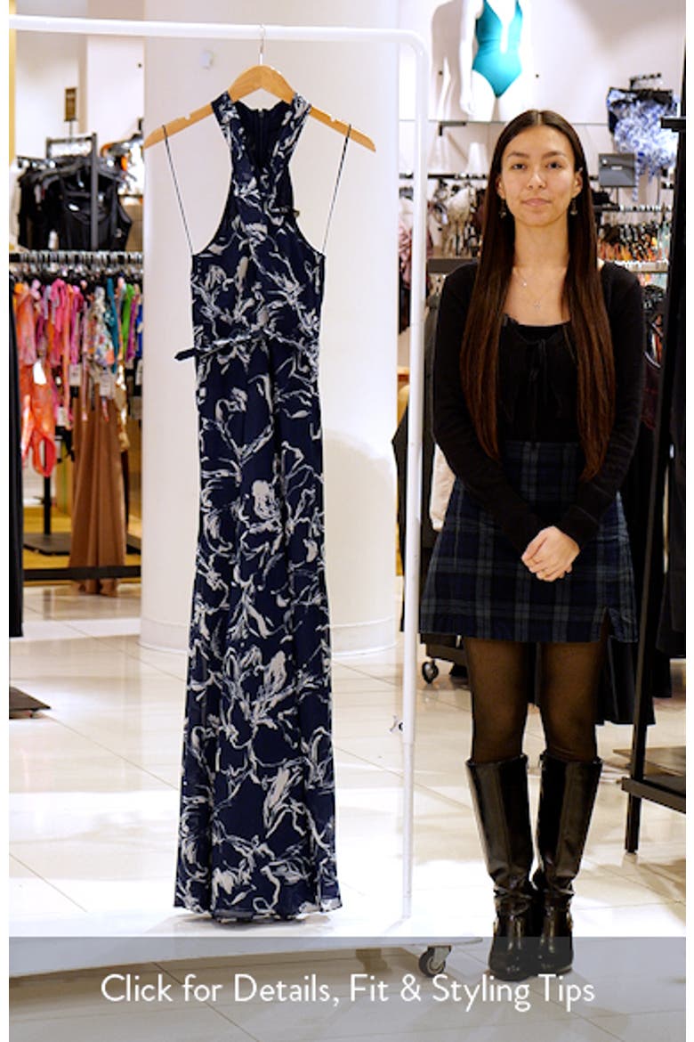 Lefora Floral Crinkle Georgette Maxi Dress video