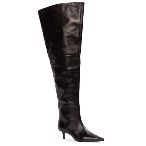 Black Suede Studio Kira 50 Thigh High Boot In Black
