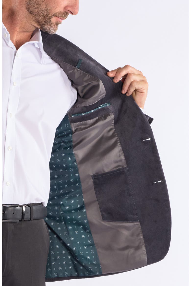 Mid Grey Velvet Blazer, Alternate, color, MID GREY