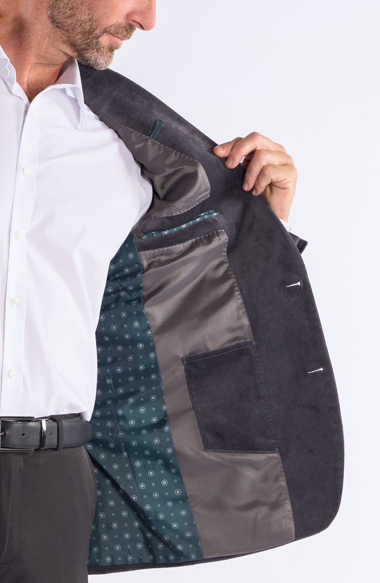 SAVILE ROW CO Mid Grey Velvet Blazer, Alternate, color, Mid Grey