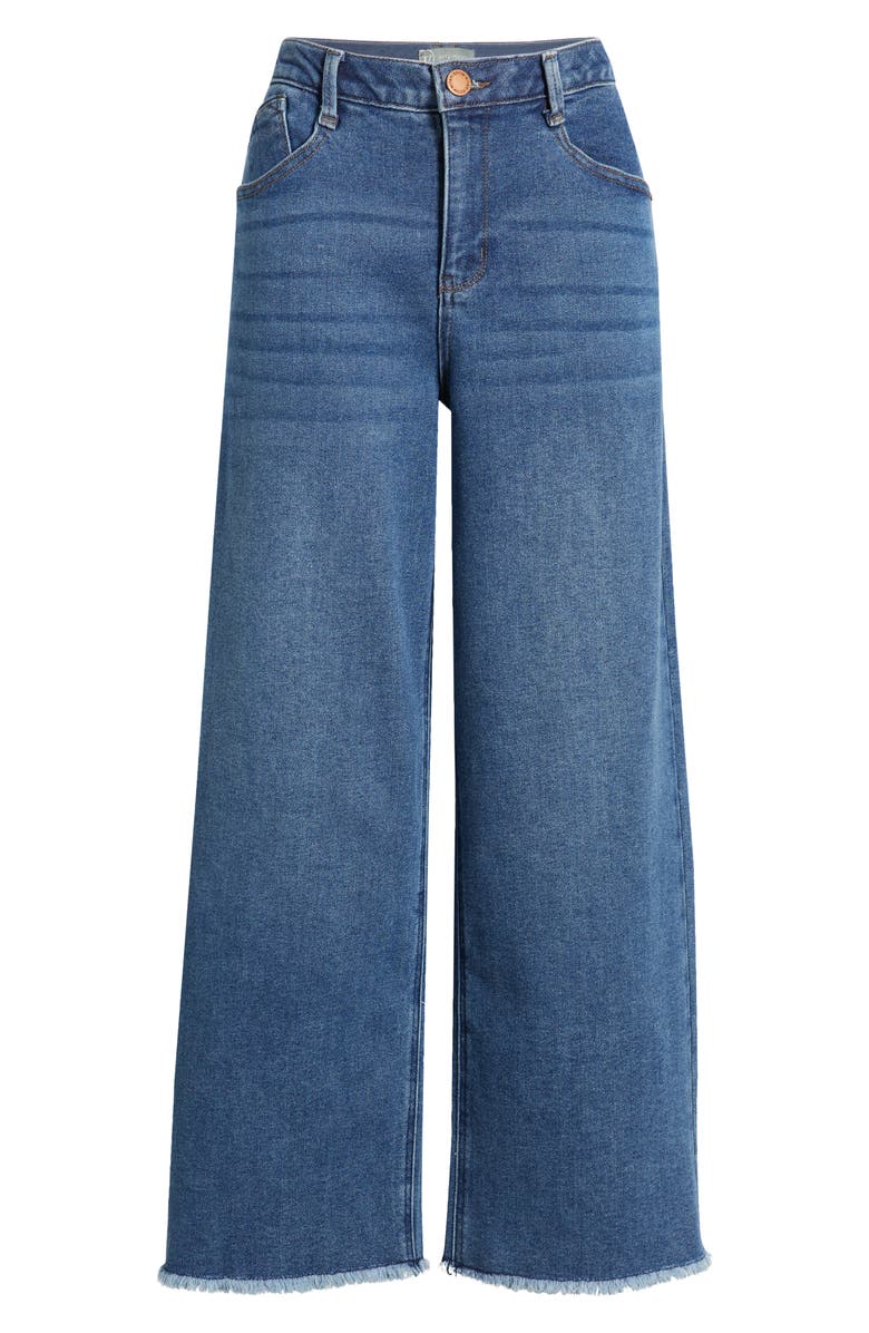 Wit & Wisdom Wyatt Skyrise Frayed High Waist Ankle Wide Leg Jeans, Alternate, color, Mid Blue