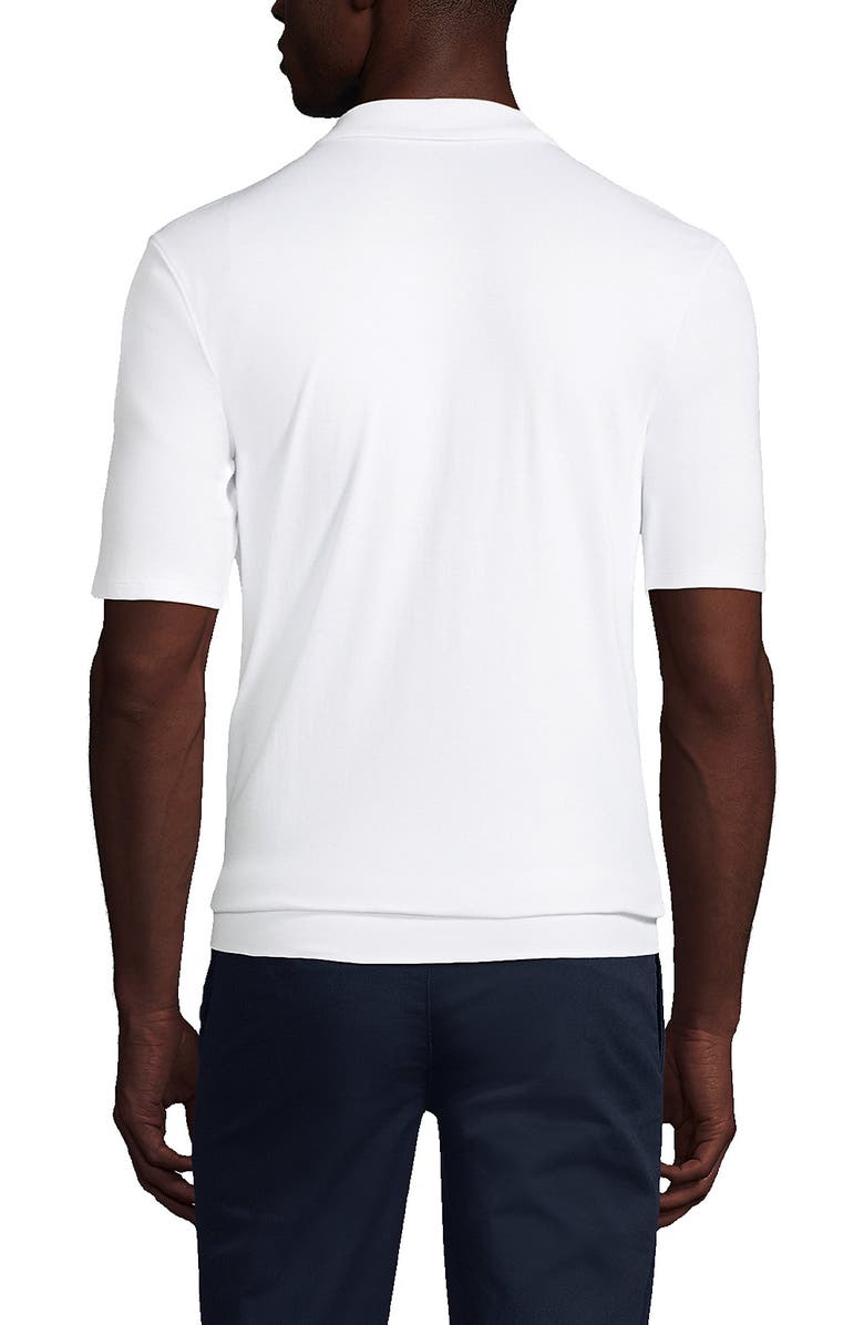 Lands' End School Uniform  Short Sleeve Banded Bottom Polo Shirt, Alternate, color, White