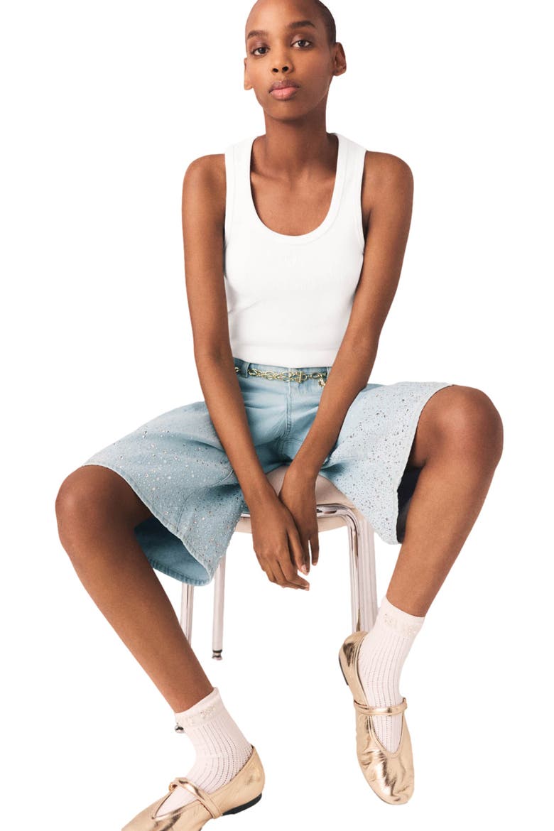 Rhinestone Bermuda shorts, Alternate, color, Blue sky
