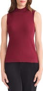 Jones New York Rib Sleeveless Turtleneck Sweater