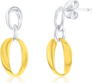 SIMONA Two-Tone Oval Link Drop Earrings