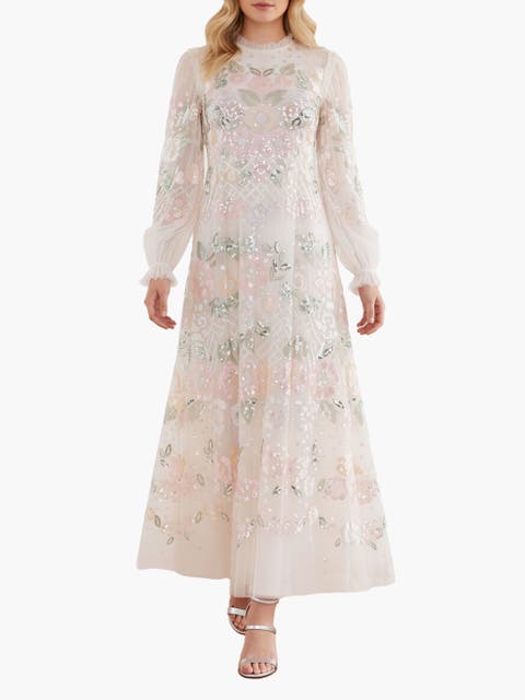 Rosalie Long Sleeve Ankle Gown