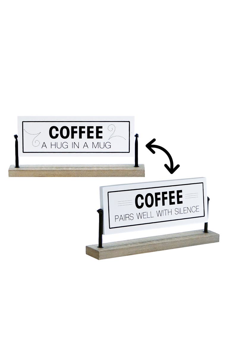 Coffee Reversible Sign, Main, color, White