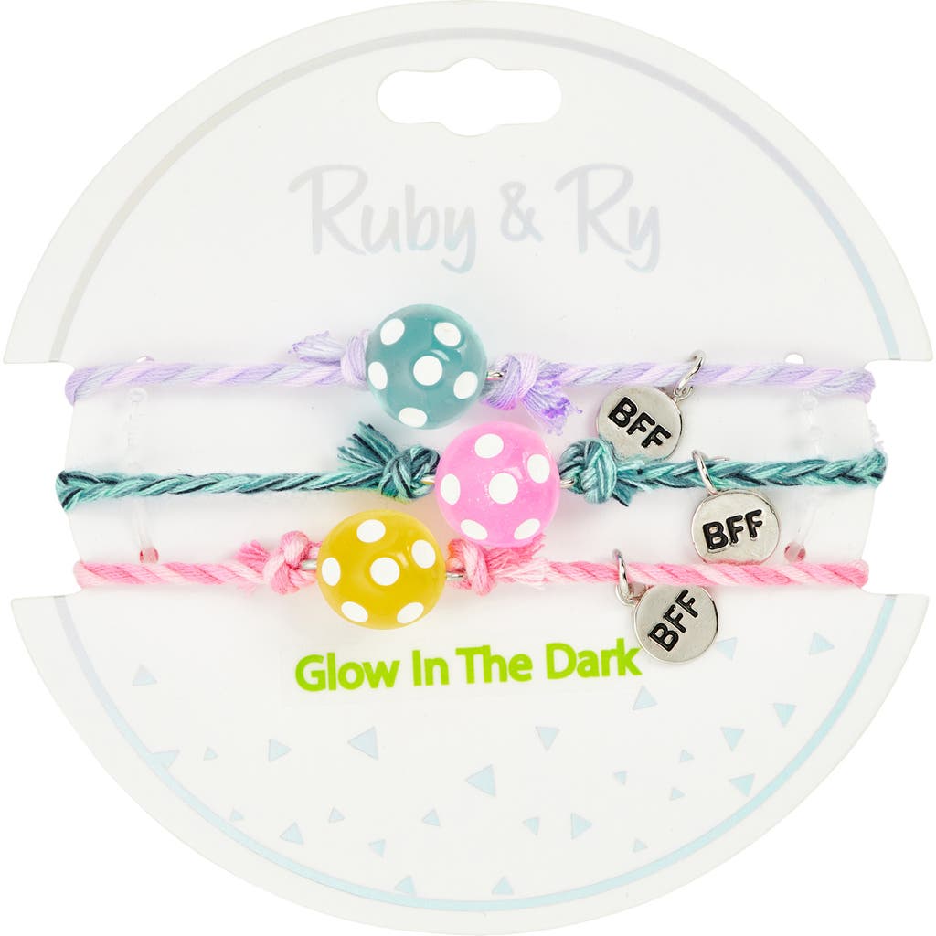 Ruby & Ry Kids' Glow in the Dark Friendship Bracelets in Pink Multi  product