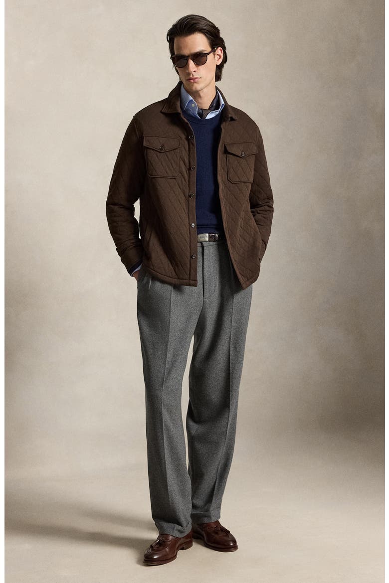 Quilted Jersey Knit Shirt Jacket, Alternate, color, NUTMEG BRW