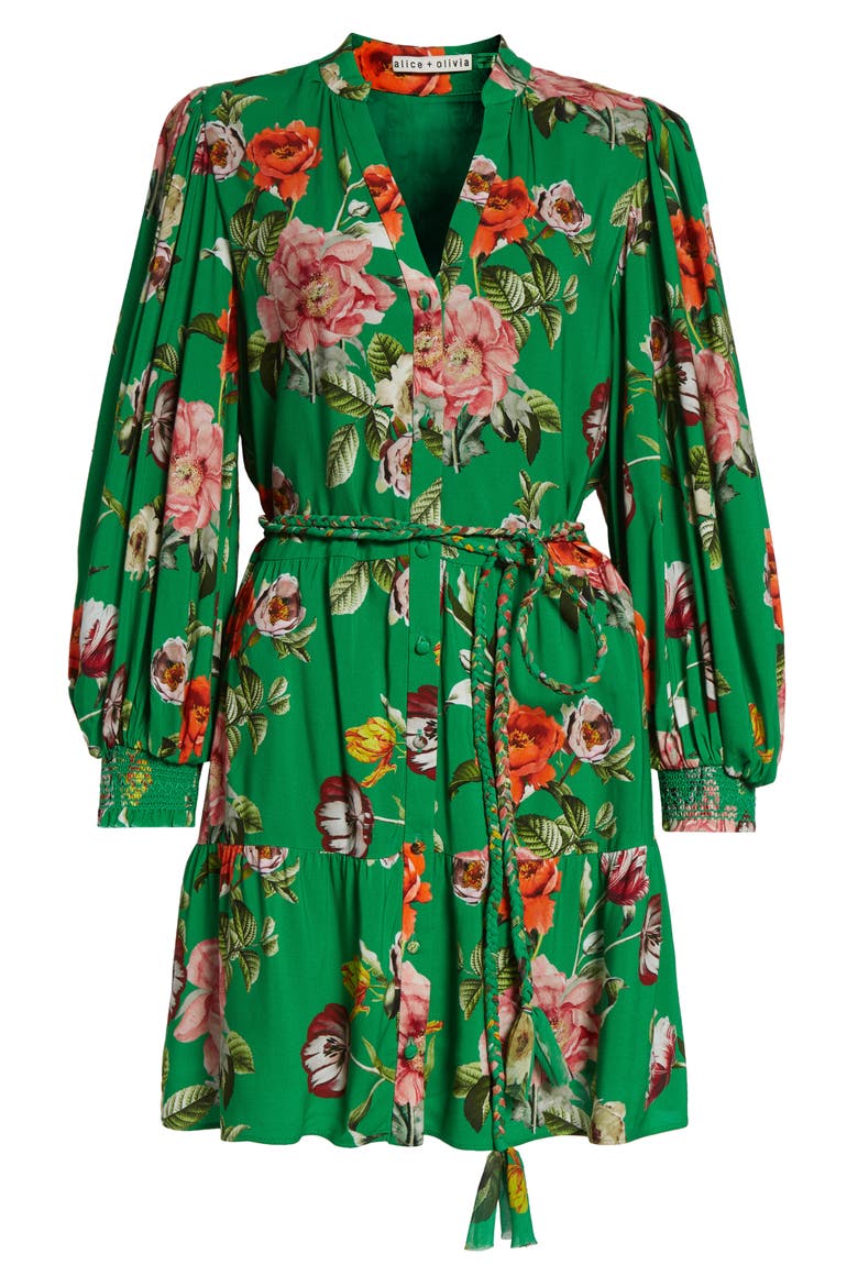 Antonette Floral Belted Minidress, Alternate, color, HAMPTONS FLORAL LARGE