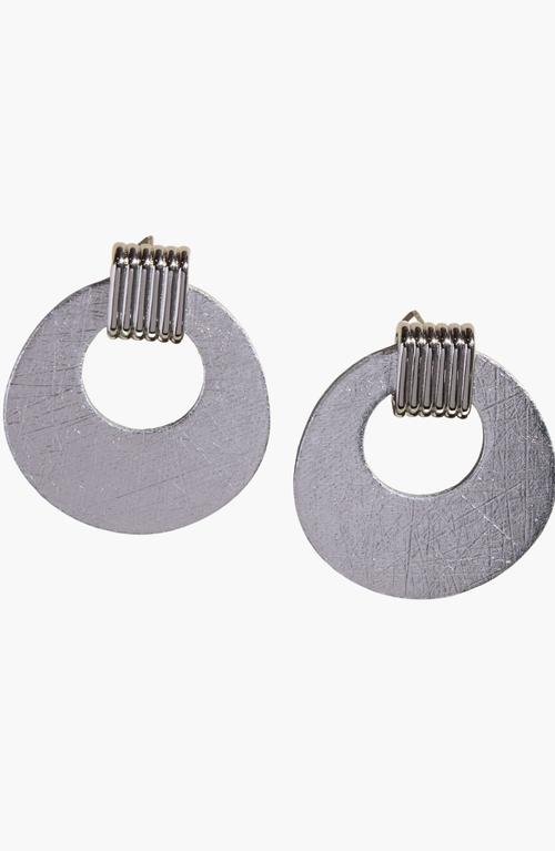 Nickel & Suede Vintage Evan Earrings