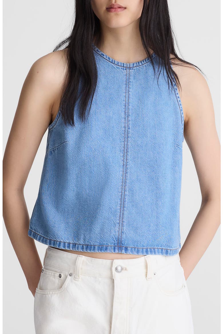 Airy Denim Shell Top, Main, color, CLEAN SOFT SKY