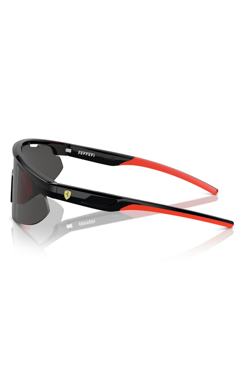 Scuderia Ferrari 141mm Irregular Shield Sunglasses, Alternate, color, Black
