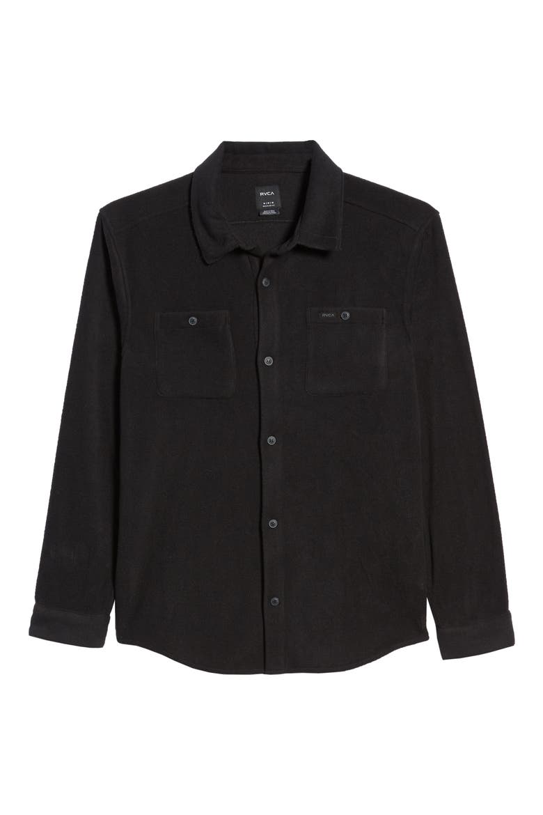Uplift II Button-Up Fleece Shirt, Alternate, color, BLACK