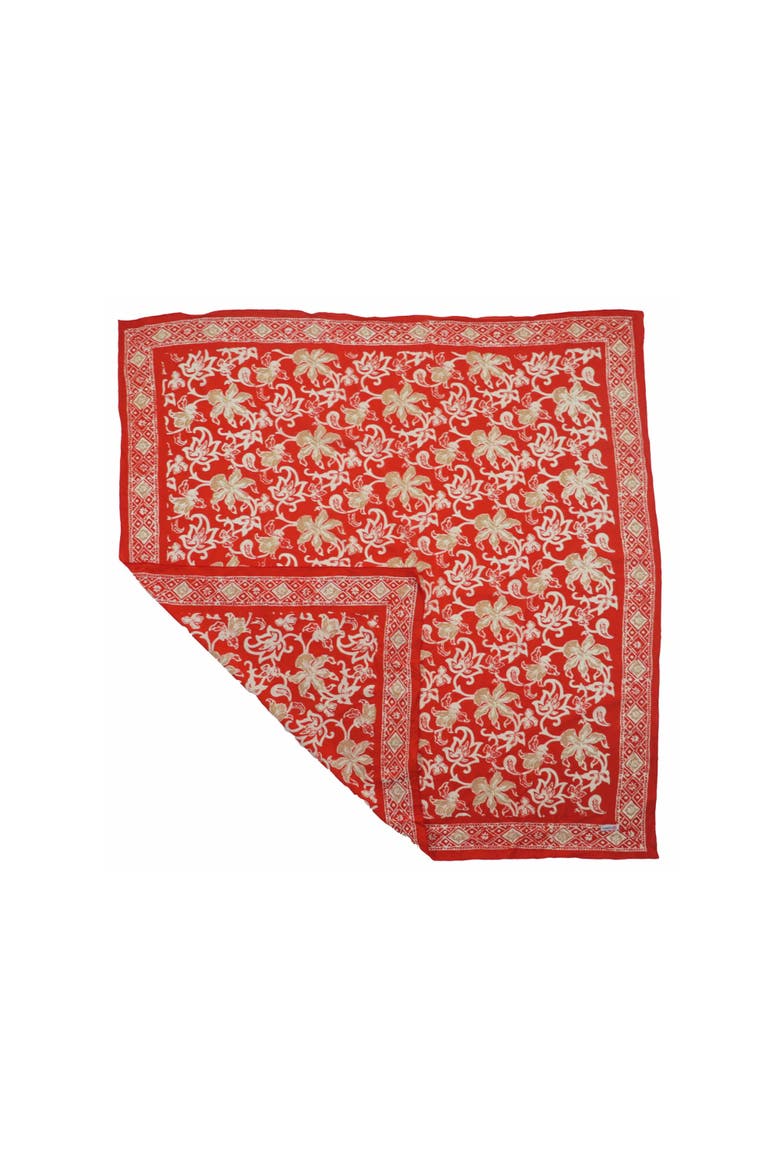 Oversized Hand Dyed Batik Bandana, Alternate, color, Fiery Flora