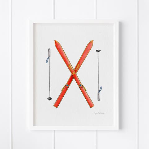 Ski Framed Museum Quality 8" x 10" Art Print