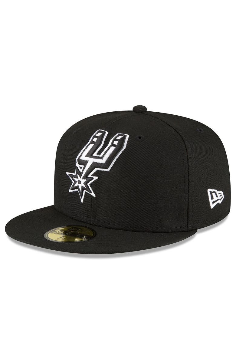 New Era Men's New Era Black San Antonio Spurs Back Half 59FIFTY Fitted Hat, Alternate, color, 