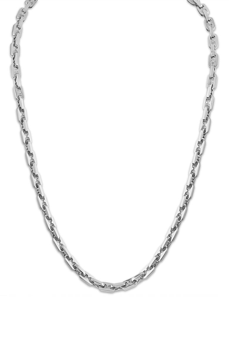 Esquire Stainless Steel Mariner Chain Necklace, Main, color, Silver
