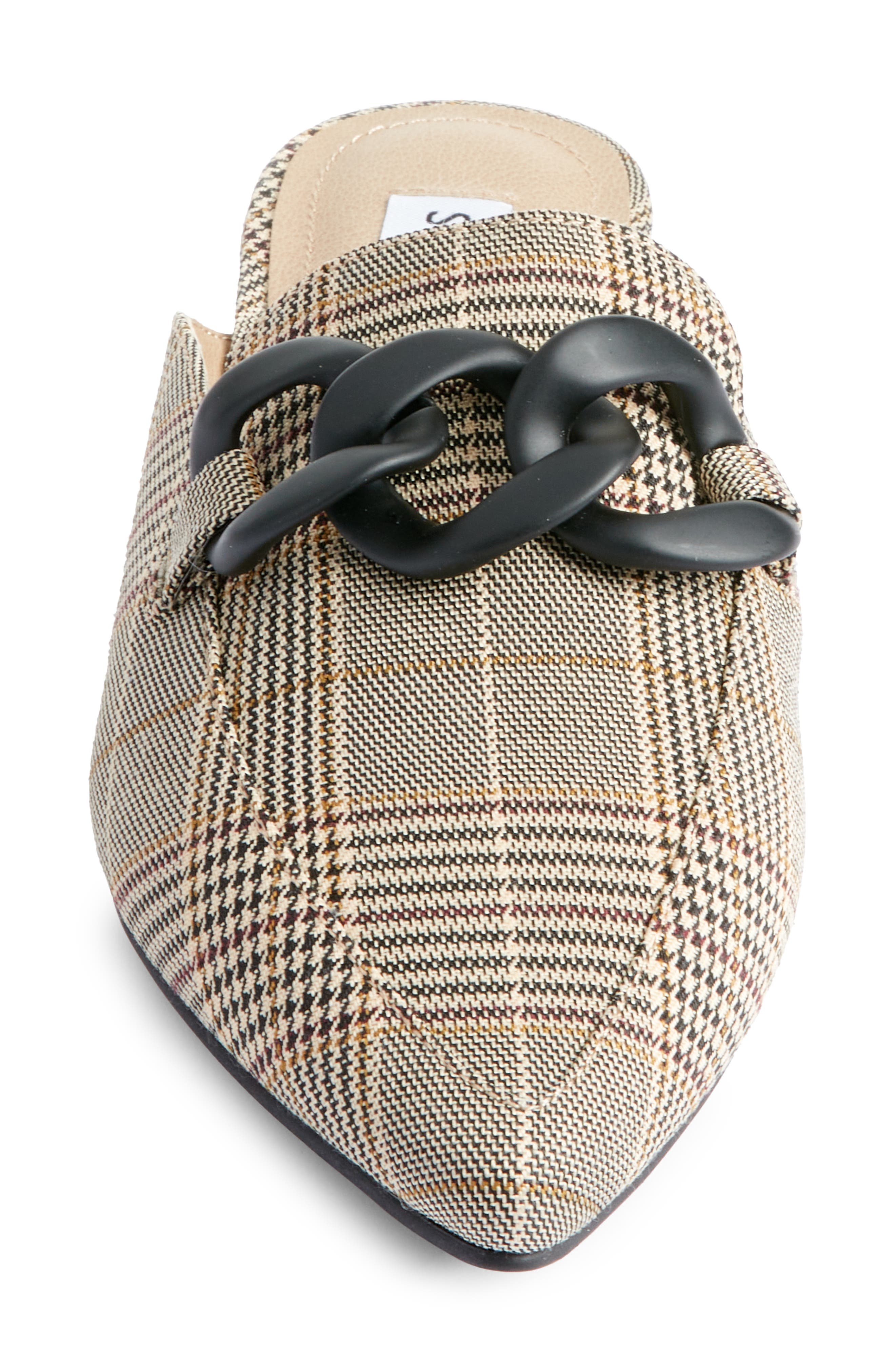 Fleur Pointed Toe Mule, Alternate, color, BLACK PLAID