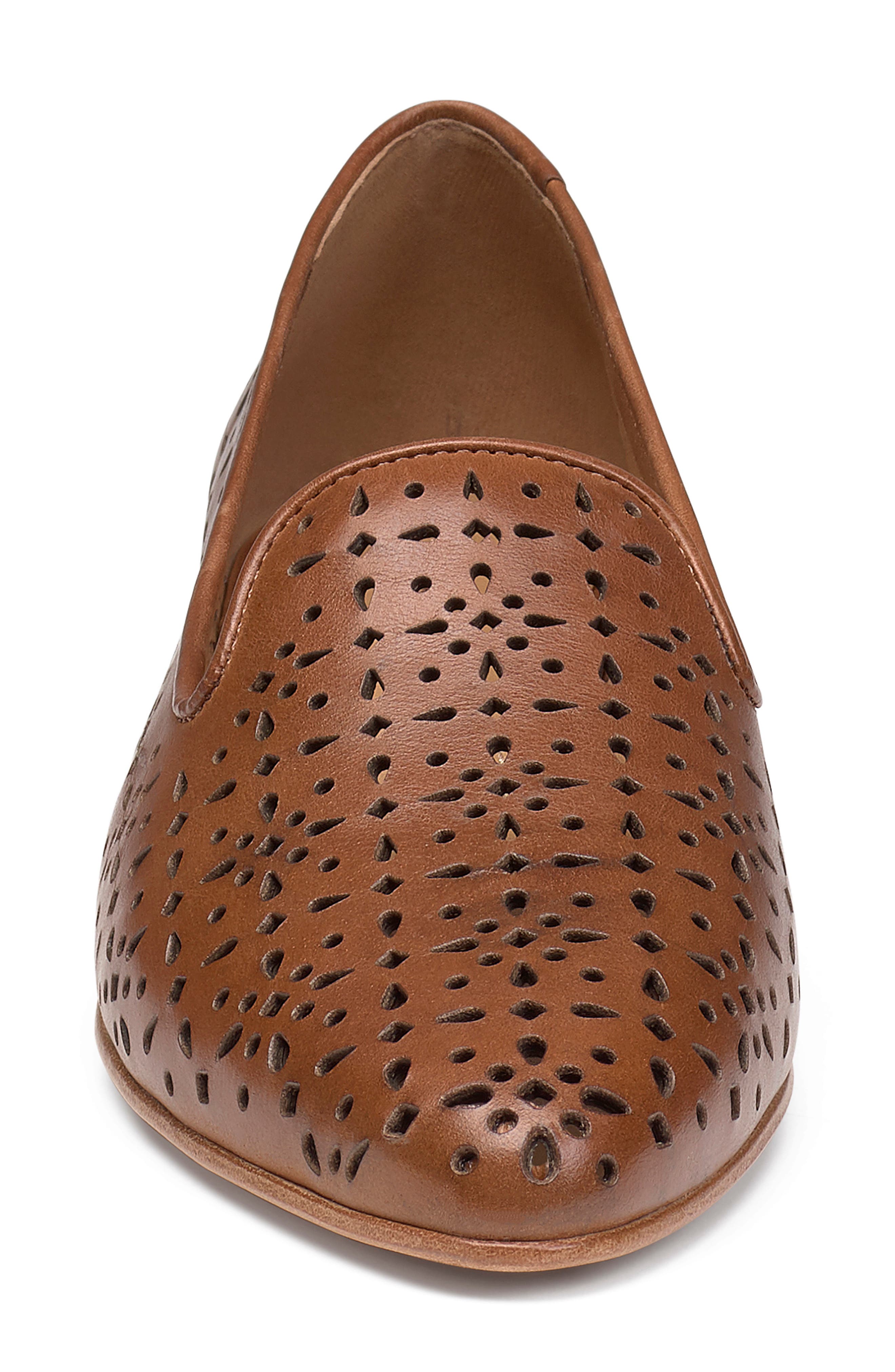 Farrah Perforated Loafer, Alternate, color, COGNAC PERFORATED LEATHER