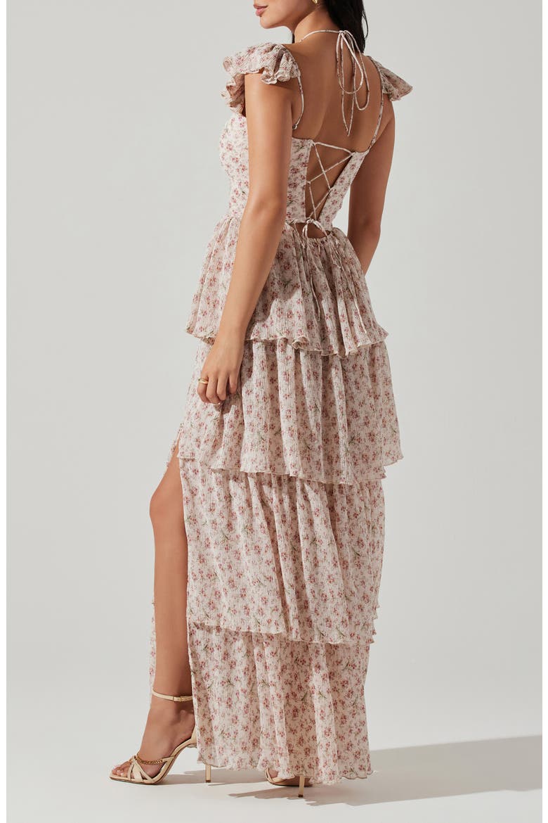 Emmeline Floral Tiered Dress, Alternate, color, PINK PETITE FLORAL