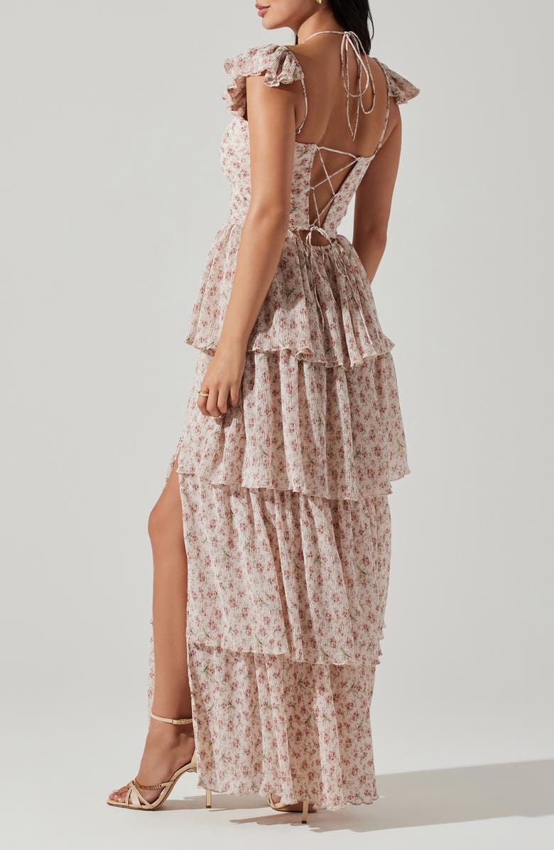 ASTR the Label Emmeline Floral Tiered Dress, Alternate, color, Pink Petite Floral