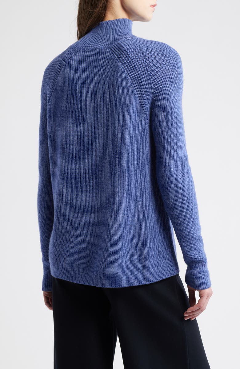 Eileen Fisher Raglan Sleeve Merino Wool Turtleneck Sweater, Alternate, color, Periwinkle