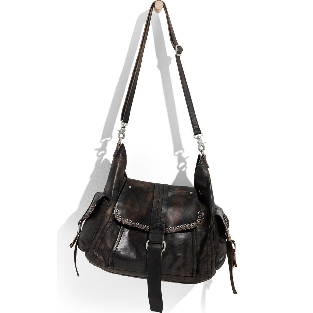 Free People We The Free Baby Leigh Leather Crossbody Bag In Black