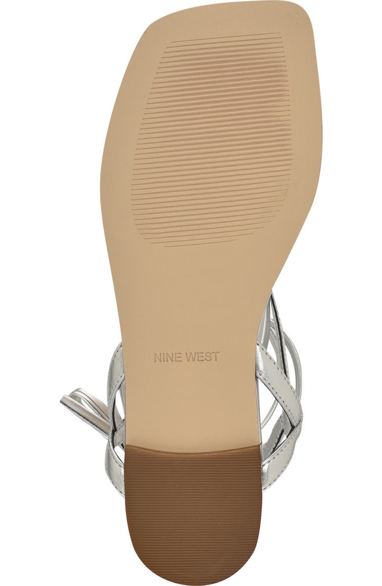 Nine West Norta Ankle Wrap Sandal, Alternate, color, Silver