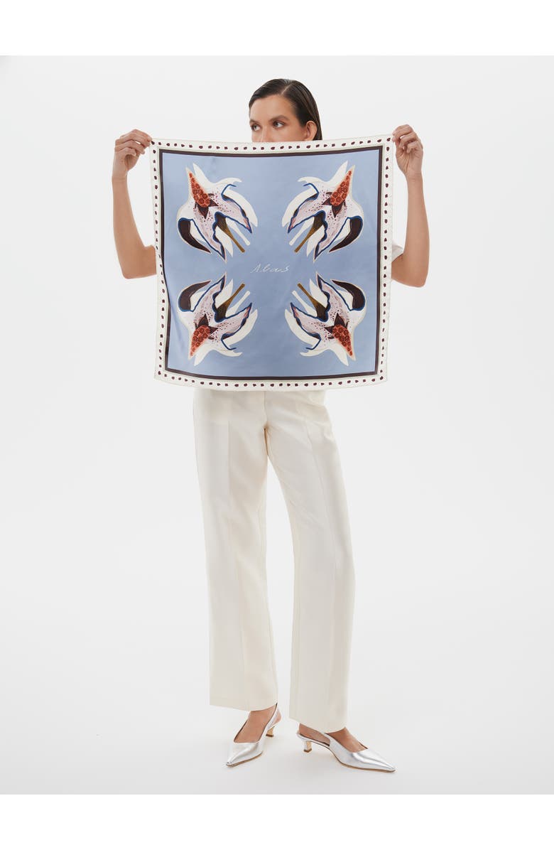 Alas Hand Rolled Floral Print Silk Scarf, Alternate, color, Print 'Garden Of Alas'