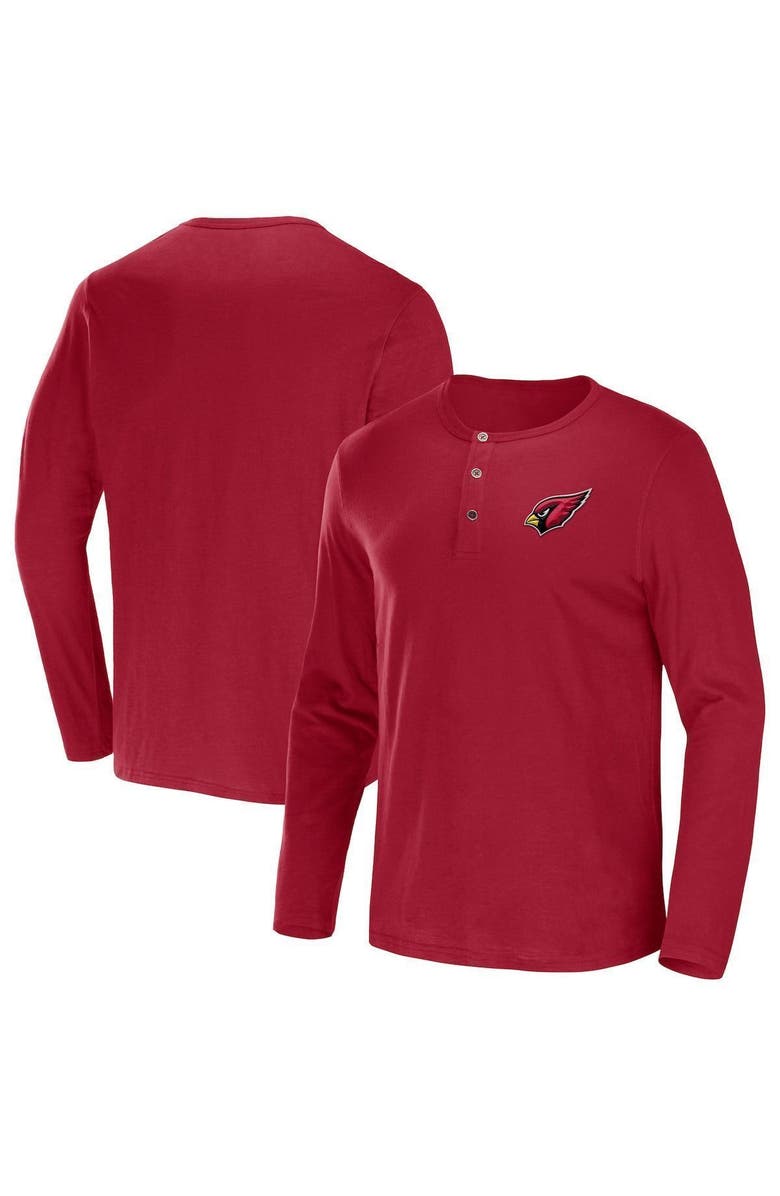 NFL X DARIUS RUCKER Men's NFL x Darius Rucker Collection by Fanatics Cardinal Arizona Cardinals Slub Jersey Henley Long Sleeve T-Shirt, Main, color, Cardinal