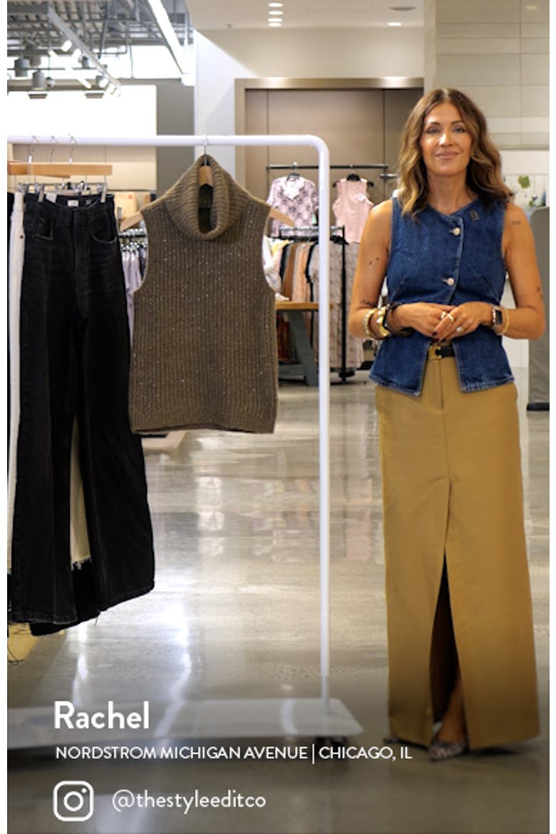 Metallic Sleeveless Turtleneck Sweater video