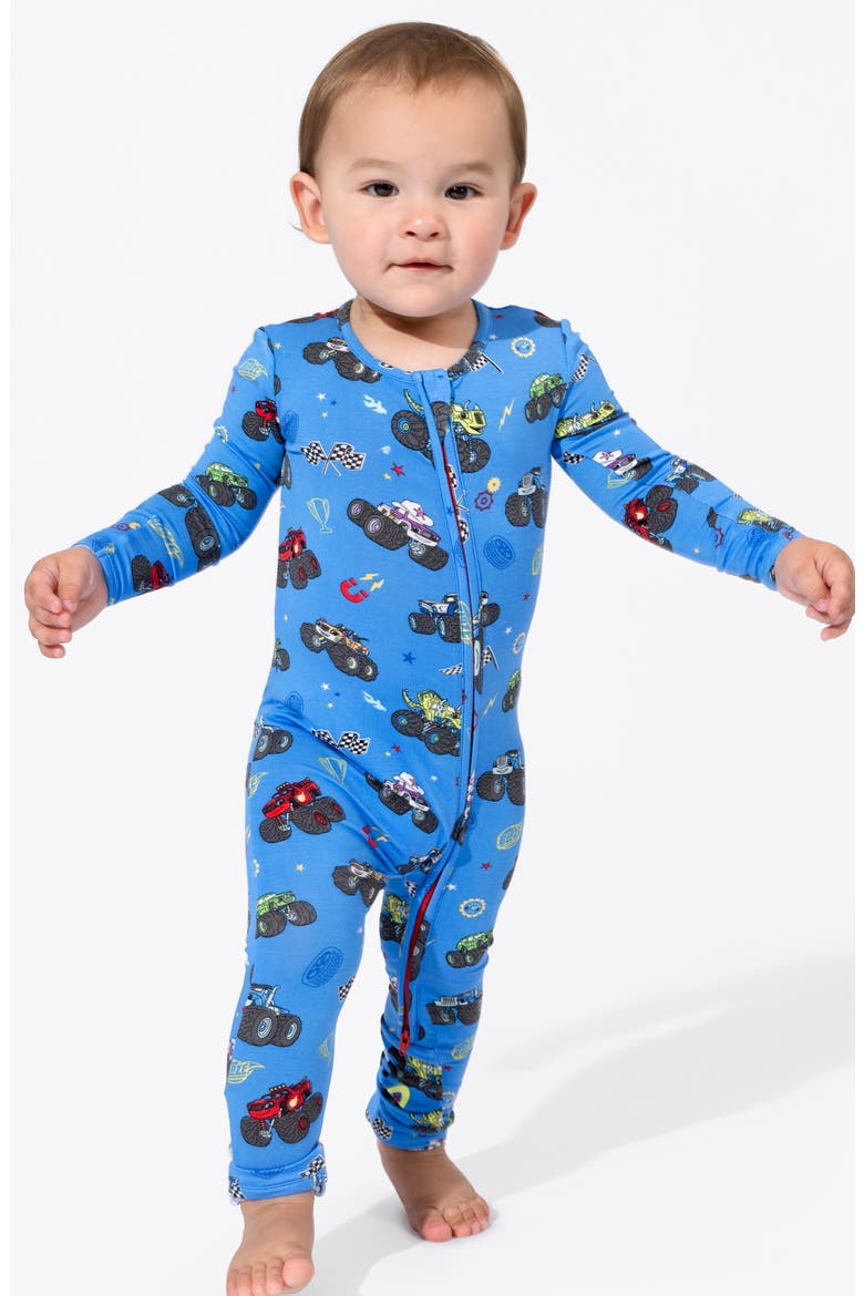 Trucks Convertible Footie Pajamas, Alternate, color, BLUE