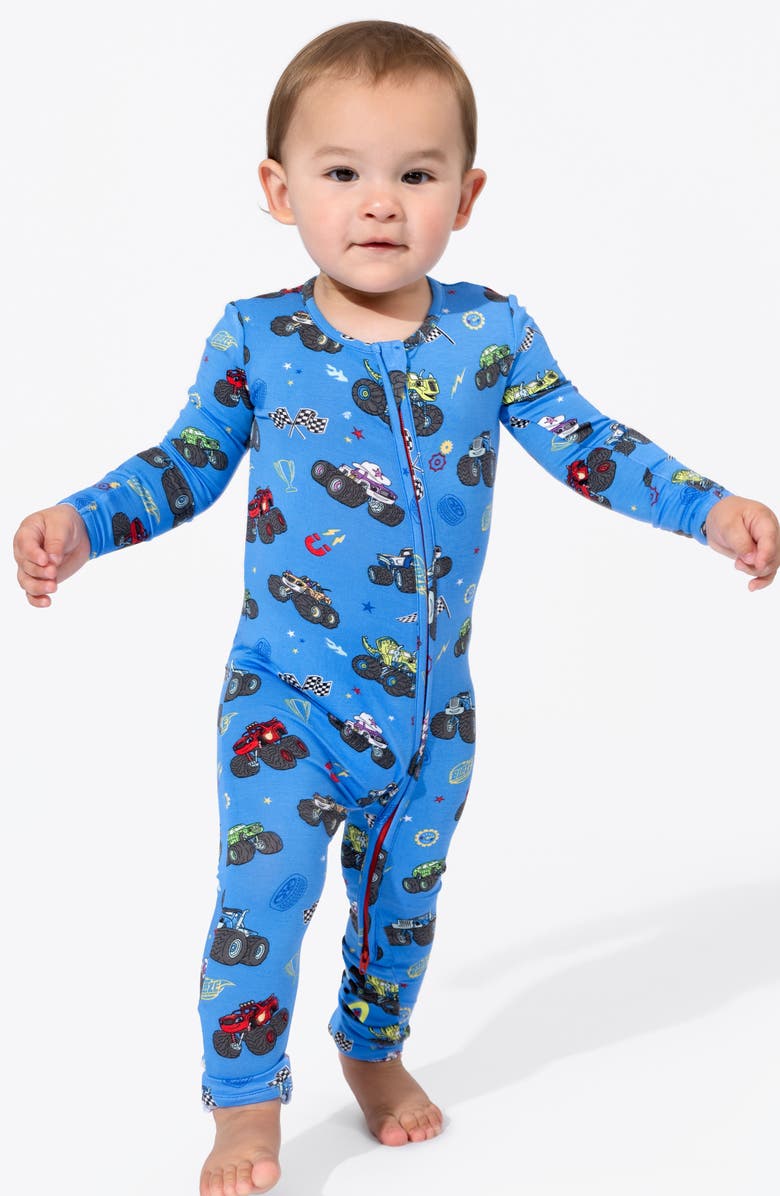 Bellabu Bear Trucks Convertible Footie Pajamas, Alternate, color, 
