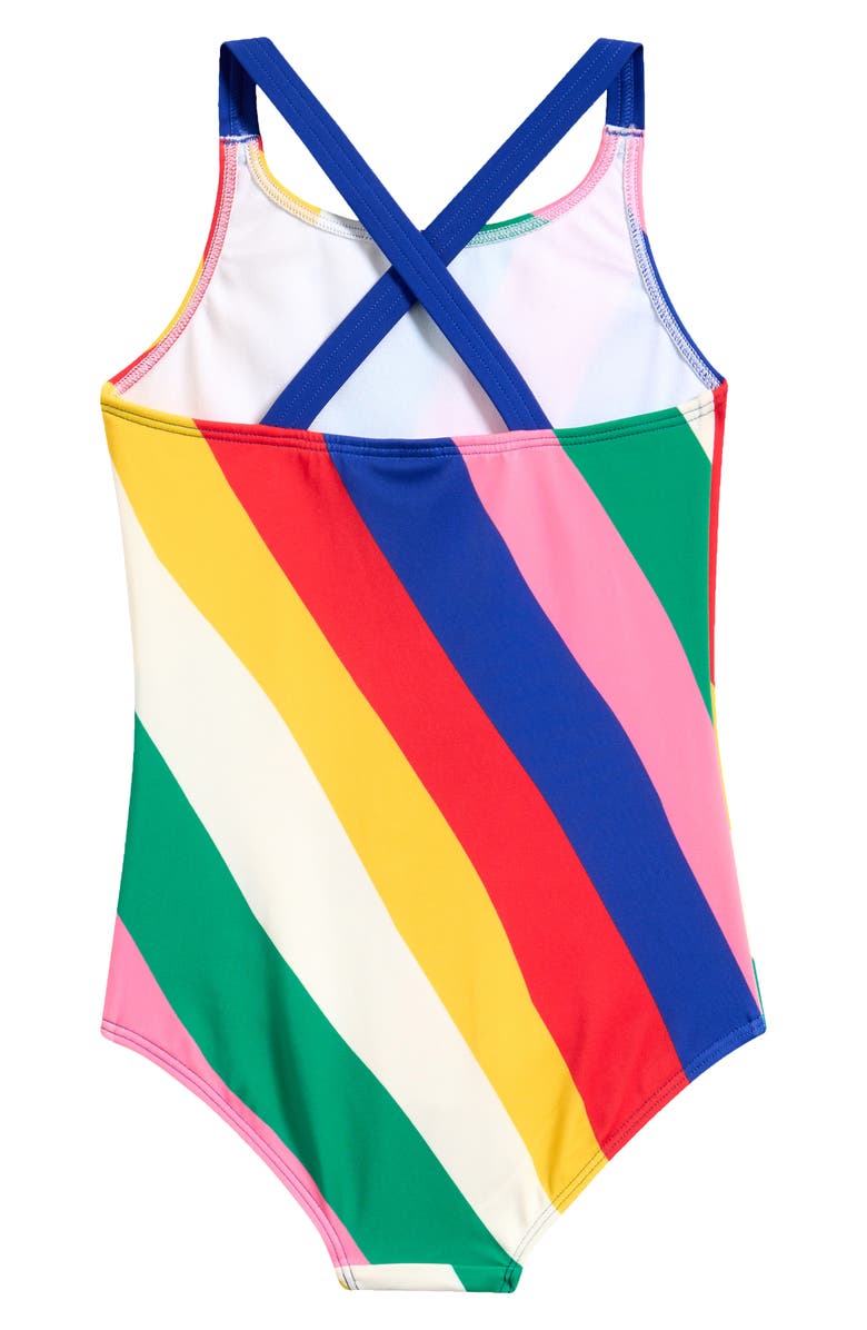 Mini Boden Kids' Crisscross Strap One-Piece Swimsuit, Alternate, color, 