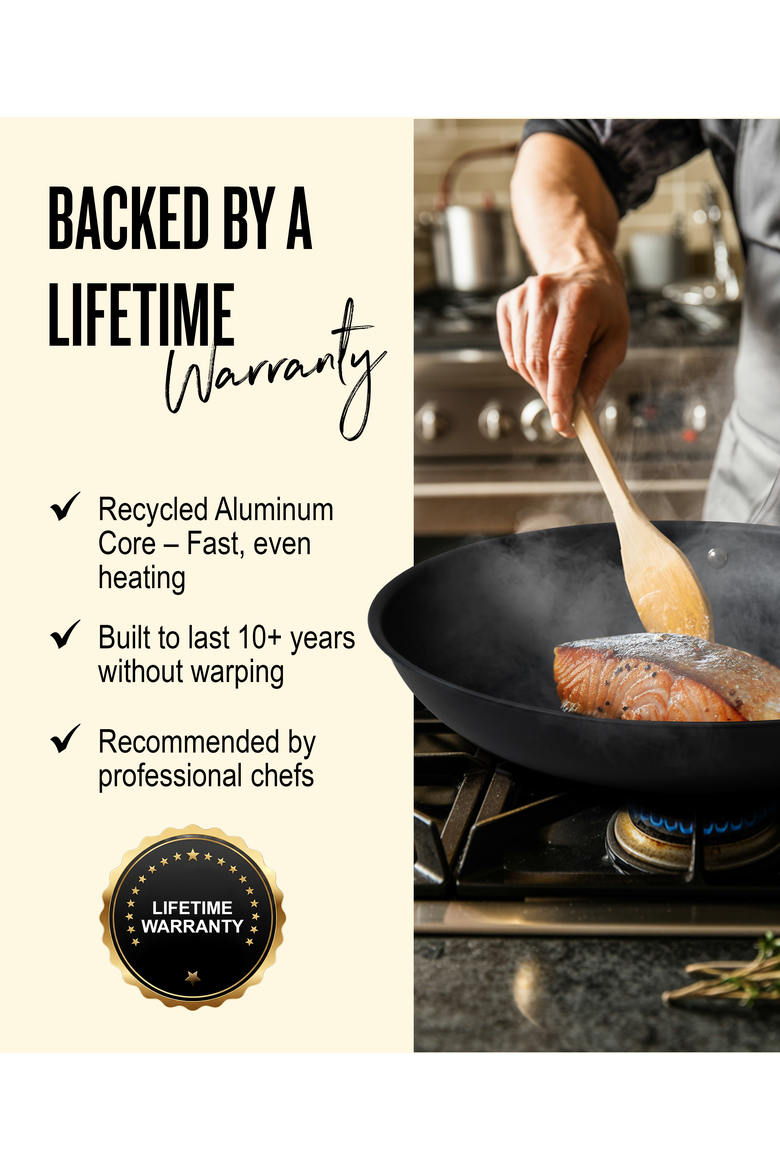Black Angus Carbon Steel Frying Pan Set, Alternate, color, Black