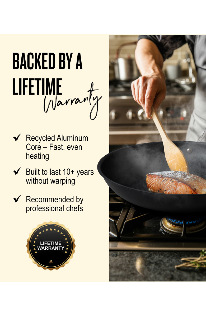 Alva Black Angus Carbon Steel Frying Pan, Alternate, color, Blue 11-Inch