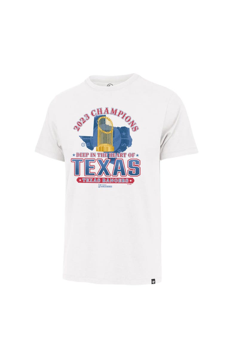 '47 Men's '47 White Texas Rangers 2023 World Series Champions Local Playoff Franklin T-Shirt, Alternate, color, 