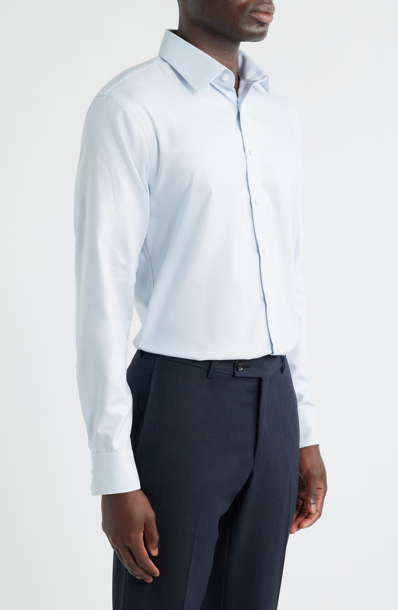 Nordstrom Trim Fit Premium Non-Iron Dress Shirt, Alternate, color, Blue Lavina Pattern