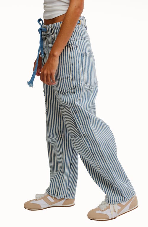 Shop Free People Moxie Railroad Stripe Pants In Dark Slate