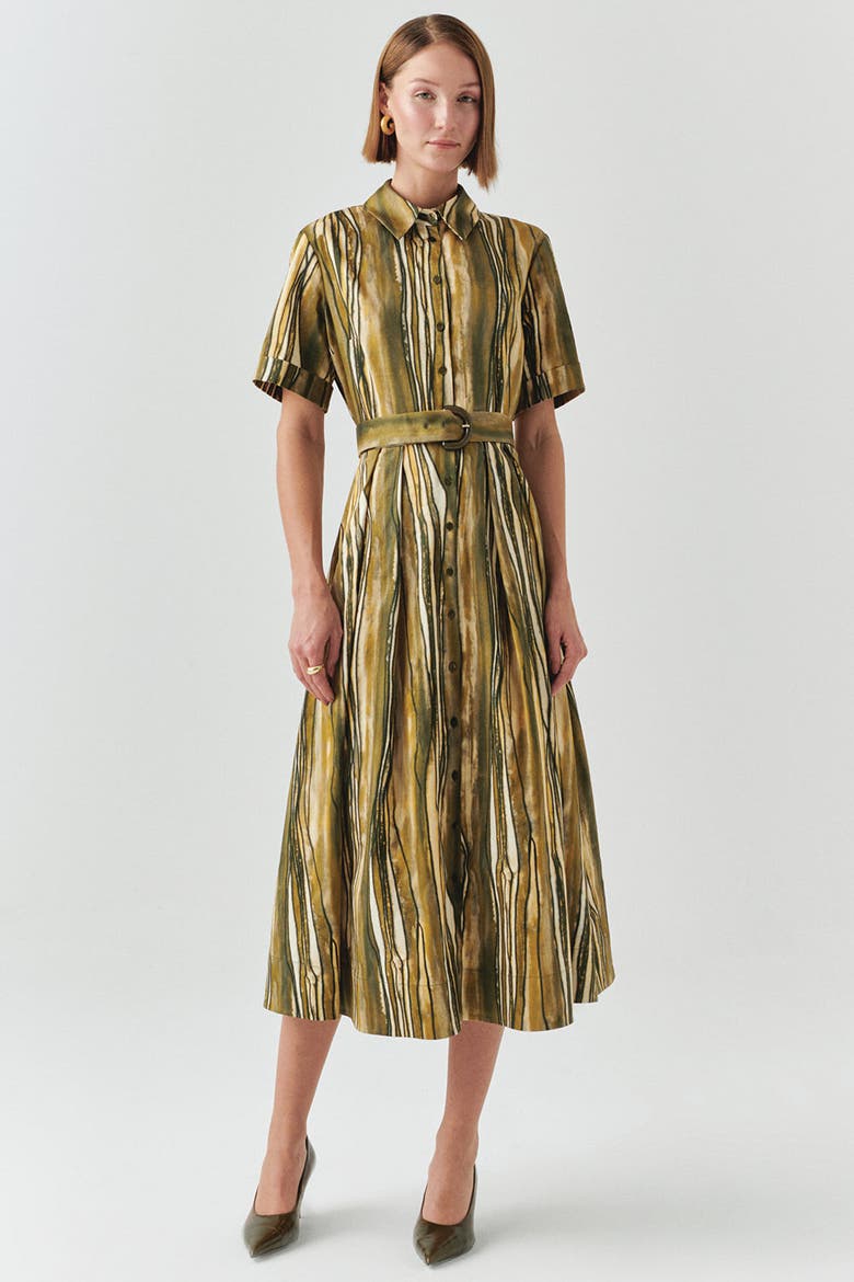Anais Midi Dress, Alternate, color, Yellow Patterned