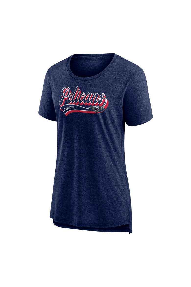 Women's Fanatics Branded Heather Navy New Orleans Pelicans League Leader Tri-Blend T-Shirt, Alternate, color, Heather Navy