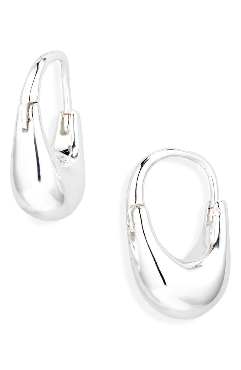 NORDSTROM RACK Oval Hoop Earrings, Main, color, Silver