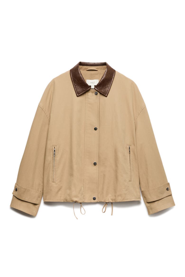 Cotton Blend Twill Bomber Jacket, Alternate, color, LIGHT CARAMEL BROWN