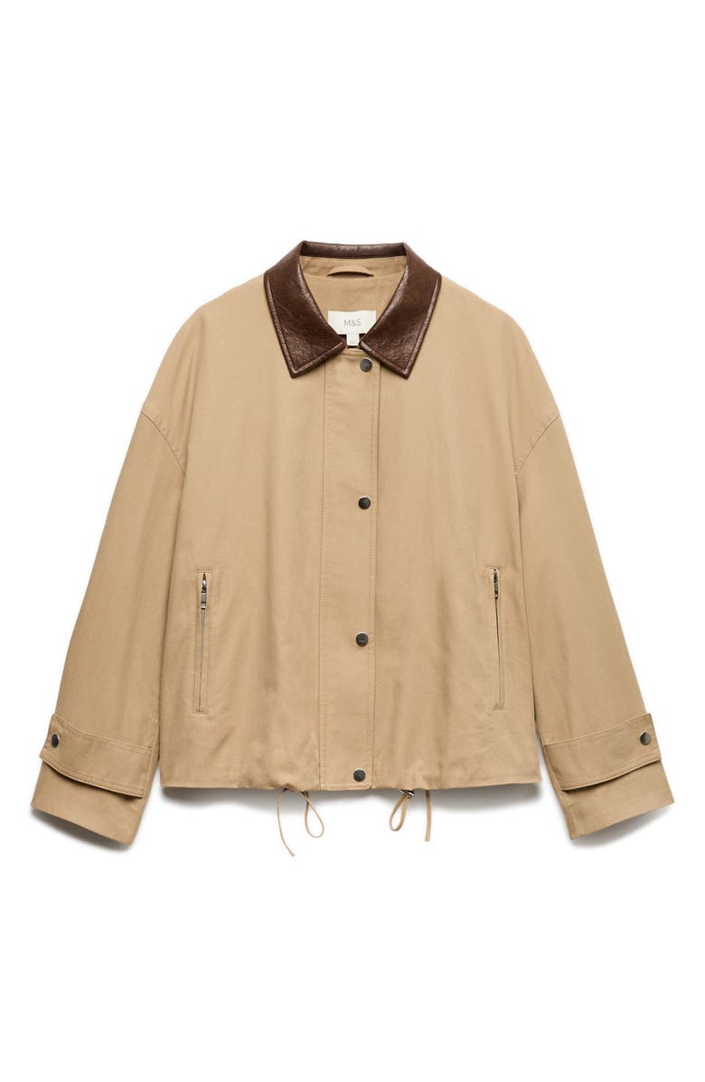 M&S Cotton Blend Twill Bomber Jacket, Alternate, color, Light Caramel Brown